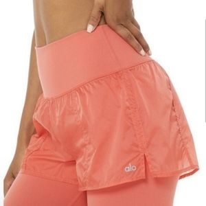 High waisted Alo Yoga Strawberry Circuit shorts